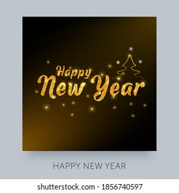 Happy New Year gift card design with gold text.