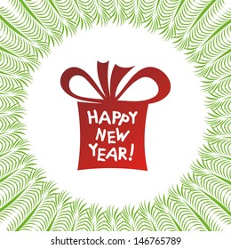 Happy new year gift vector illustration