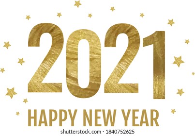 Happy New Year Glitter Card With Text Black Background With Gradient Mesh, Vector Illustration