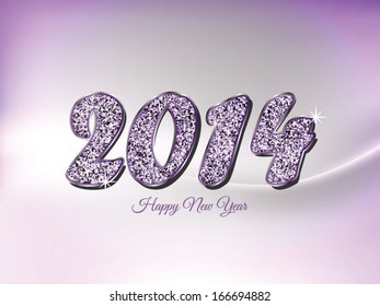 Happy New Year with glitter text 2014