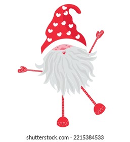 Happy New Year Gnome On White Background