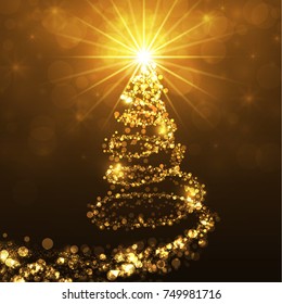 Happy new year gold color background. vector illustration.