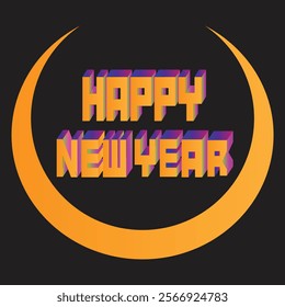 happy new year gradient logo