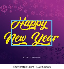 happy new year gradient snowflake background illustration vector
