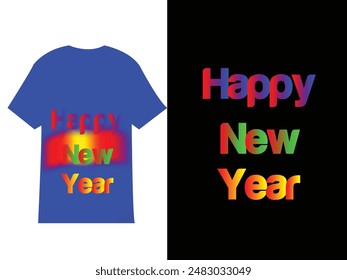 Happy New Year Gradient t shirt Design