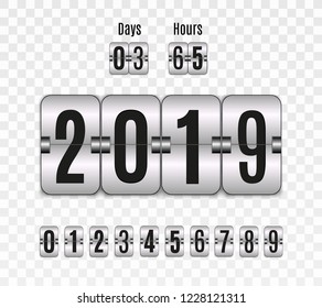 Happy new year.  Graphic design editable for your design.  Hour counter.  Vector template.