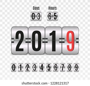 Happy new year.  Graphic design editable for your design.  Hour counter.  Vector template.