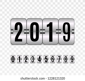 Happy new year.  Graphic design editable for your design.  Hour counter.  Vector template.