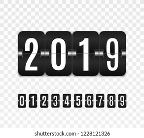 Happy new year.  Graphic design editable for your design.  Hour counter.  Vector template.