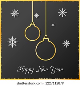 Happy New Year greeting card. Vector illustration