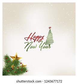 happy new year greeting card vector illustration