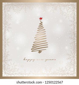 happy new year greeting card vector illustration