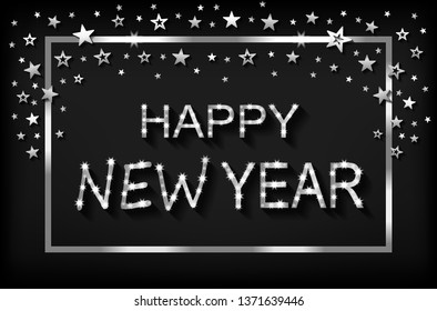 Happy New Year - greeting card, flyer, invitation - vector illustration