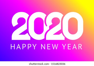 Happy New Year greeting card design 2020, vector illustration 10eps