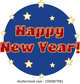 Happy new year greeting card for print, design, web. Stock vector illustration