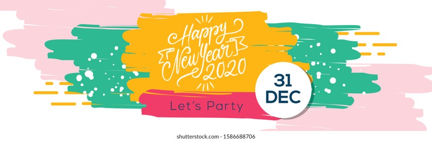 Happy new year greeting card 2020