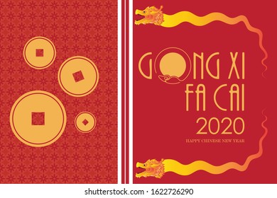 Happy New Year Greeting Card. Gong Xi Fa Cai. Year Of Rat. Happy New Year 2020