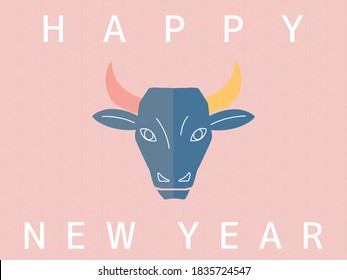 Happy new year greeting card design with Asian zodiac symbol vector.