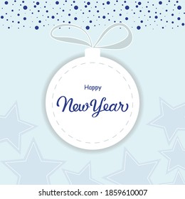 Happy new year greeting card christmas ball