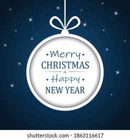 Happy New Year  greeting card. Vector illustration.