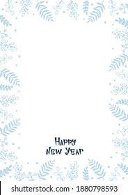Happy New Year. Greeting card. Hand drawn lettering. Best for Christmas or New Year greeting cards, invitation templates, posters, banners. Vector illustration