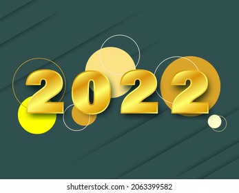 Happy New Year greeting card. 2022 Festive logo. Abstract isolated graphic design template. Calendar header.