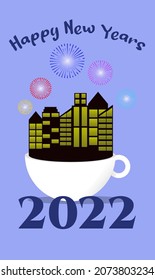 happy new year greeting card illustration