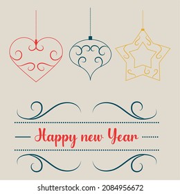 happy new year greeting card