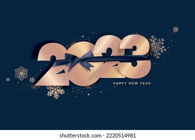 Happy New Year greeting card. Vector illustration concept for background, greeting card, party invitation card, website banner, social media banner, marketing material.
