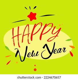 Happy New Year greeting card or banner 