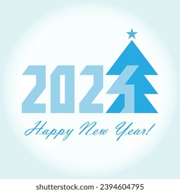 Happy New Year Greeting Card, vector illustration. 2024.