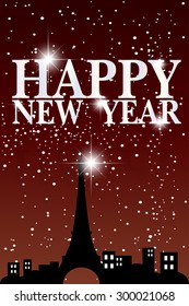 Happy New Year Greeting Card. Happy New Year lettering Vector Illustration.