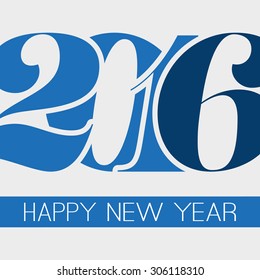 Happy New Year Greeting Card, Creative Design Template - 2016