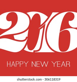 Happy New Year Greeting Card, Creative Design Template - 2016