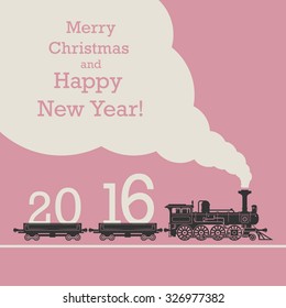 Happy New Year greeting card, vector illustration