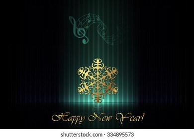 Happy New Year! - greeting card with snowflake