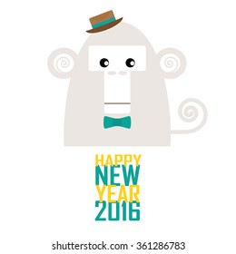 happy new year greeting card with monkey for Chinese new year