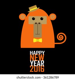 happy new year greeting card with monkey for Chinese new year