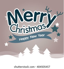 Happy New Year Greeting Card. Happy New Year lettering Vector Illustration.