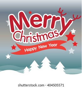 Happy New Year Greeting Card. Happy New Year lettering Vector Illustration.