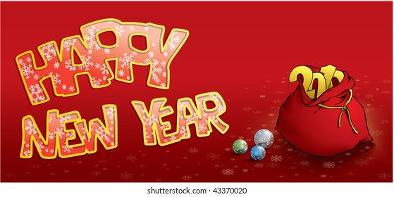 happy new year greeting card