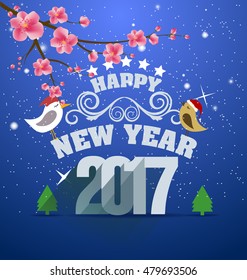 Happy New Year greeting card 2017