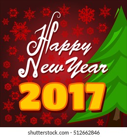 Happy New Year Greeting Card. Lettering design