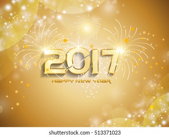 Happy New Year greeting card, Happy new year 2017.