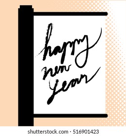 Happy New Year Greeting Card Vector Illustration.