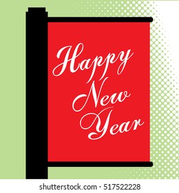 Happy New Year Greeting Card Vector Illustration.