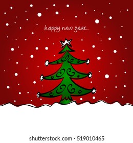 happy new year greeting card vector illustration