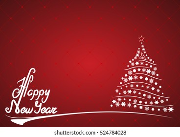 Happy New Year Greeting Card and lettering