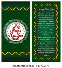 Happy New Year Greeting Card, vector illustration. Happy New Year brochure, poster template