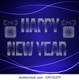 Happy New Year Greeting Card, the inscription of the stars